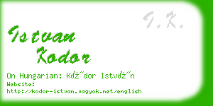 istvan kodor business card